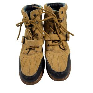 Polo Ralph Lauren Men/Boys Duck Boots Tan Leather Upper Sz 7